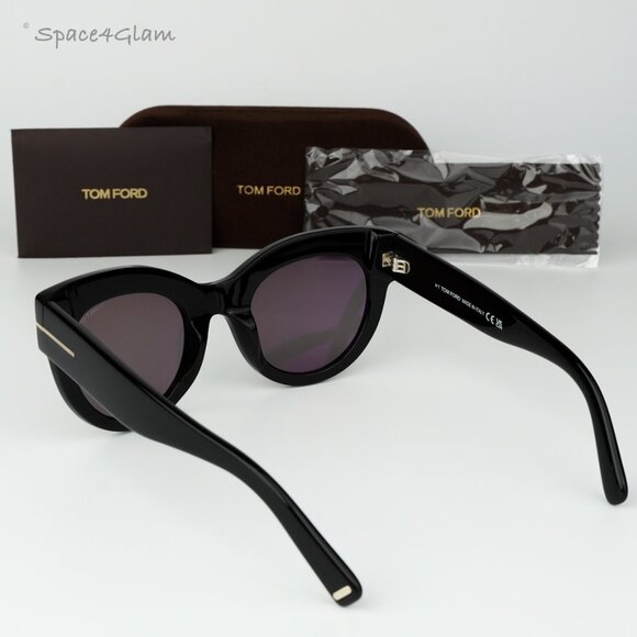 Tom Ford Women Sunglasses Black Smoke Mirror Cat Eye FT1063/S LUCILLA 01C NEW main image 7